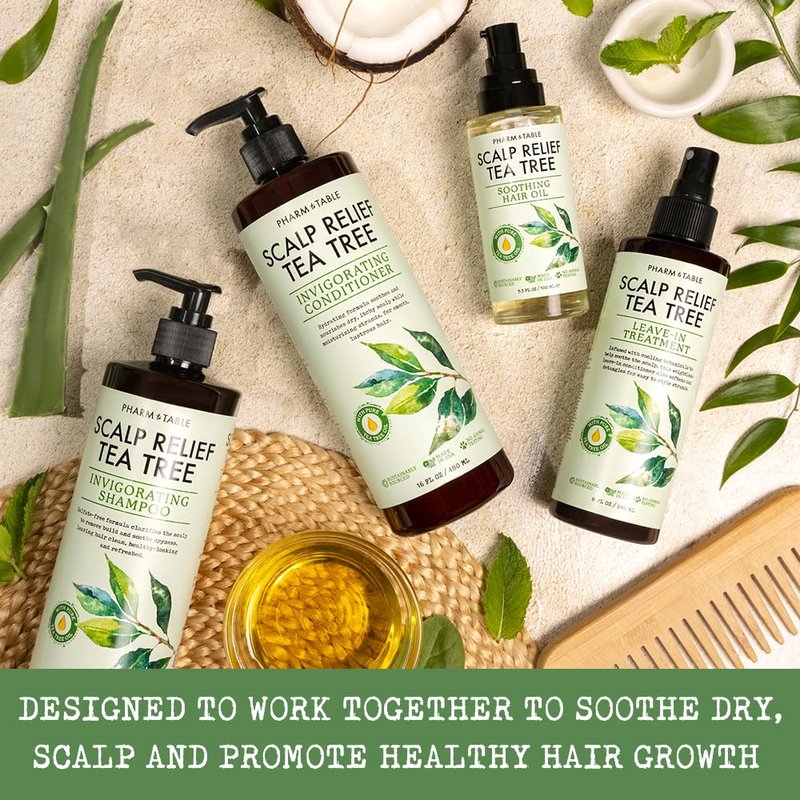 Tea Tree Shampoo for Men & Women - Deep Cleansing Sulfate-Free Formula | Relieves Dry Itchy Scalp, Infused with Biotin & Vitamin E, 16.2oz