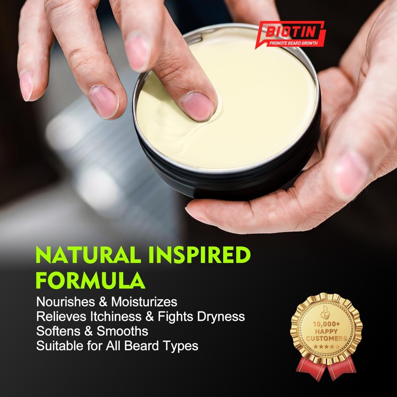 aokur 2 Pack Beard Balm for Men – Vanilla & Unscented – Biotin Beard Conditioner for Softening, Styling & Supporting Beard Growth – Gift Set for Father’s Day, Anniversaries & Christmas
