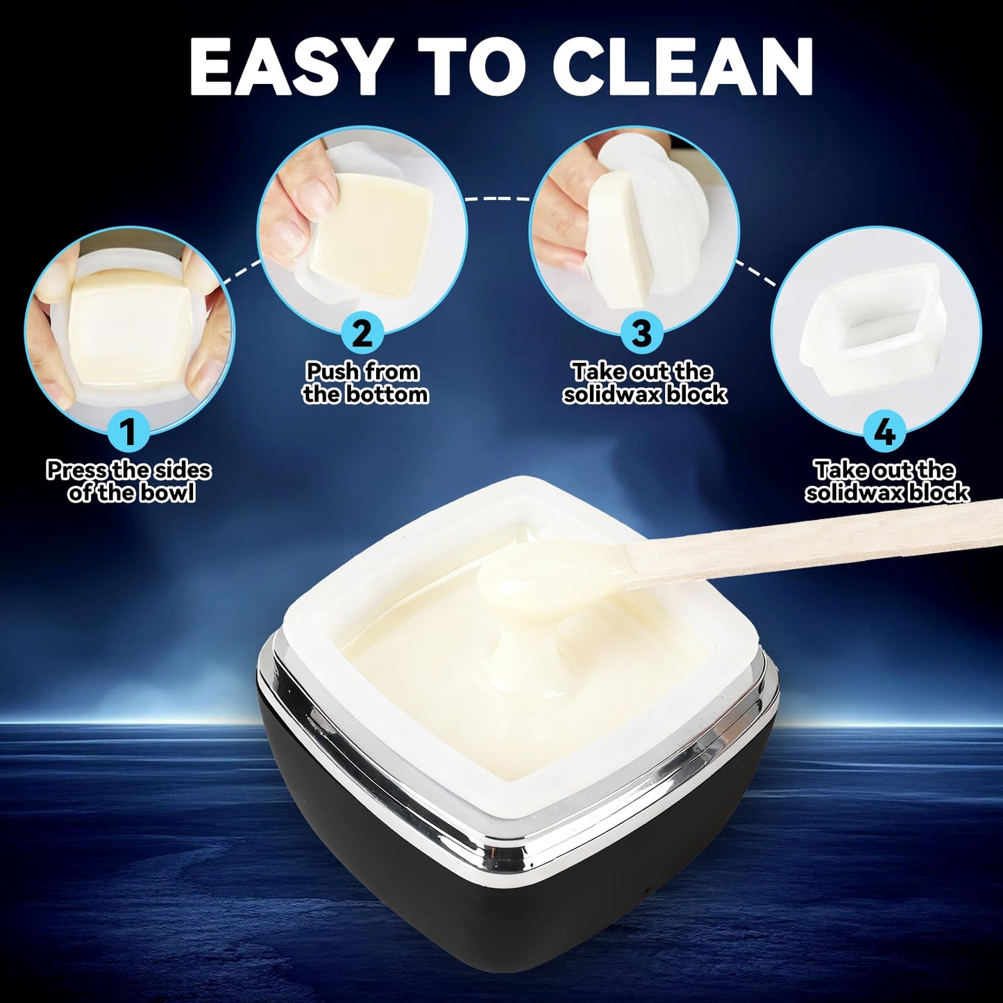Nose Wax Kit - Portable Ear Nose Hair Waxing Kit for Men and Women with 100g Ｗax Beans, 40 Nose Hair Sticks, 10 Applicators, 10 Mustache & 10 Ear Protectors, Wax Warmer Kit for Hair Removal - White