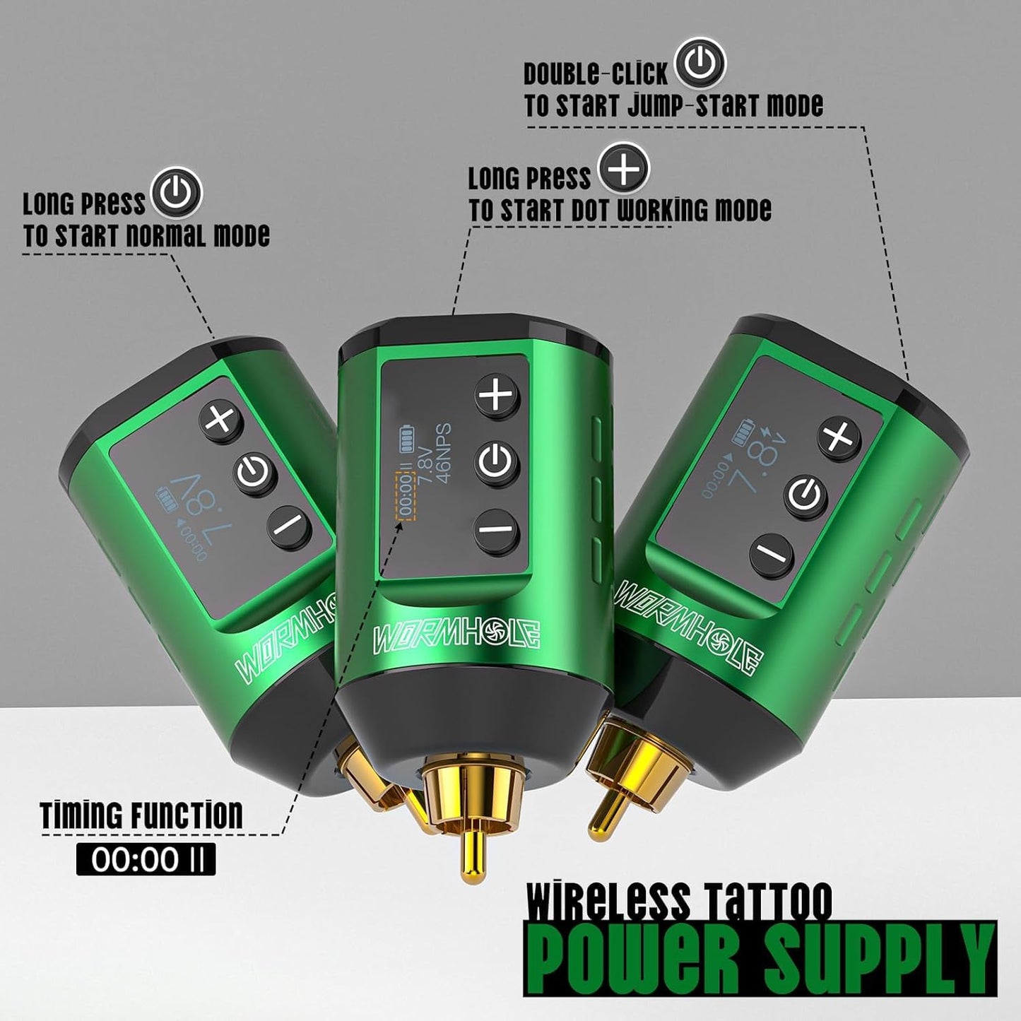 Wormhole Wireless Tattoo Practice Machine Kit Tattoo Pen Kit Complete Tattoo Kit Rechargeable Cordless Tattoo Power Supply Portable 1500mAh for Tattooist WTK261