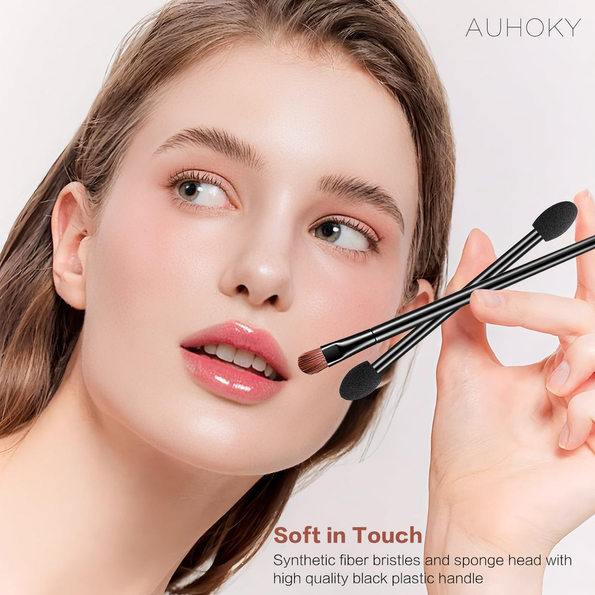 AUHOKY 250Pcs Disposable Eyebrow Brush Set,100 Angled/Round Eyebrow Brushes, 100 Lip Brushes, 50 Double-end Eyeshadow Brushes, Cosmetic brushes Makeup Applicators Accessories Kit for Women Face Beauty