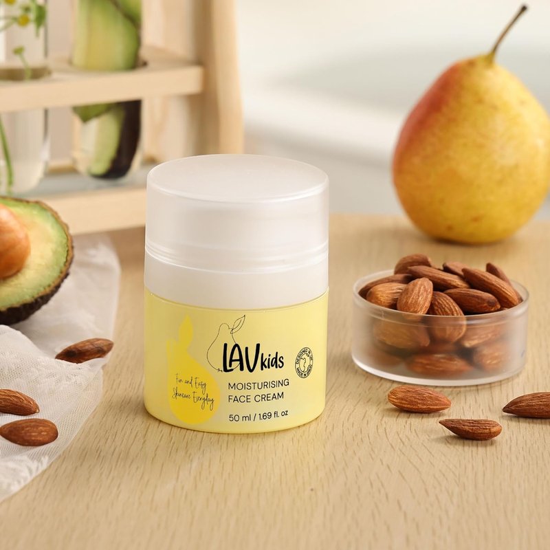 LAV KIDS Face Moisturiser - Jojoba Oil & Shea Butter Formula | Gentle Cream for All Skin Types, 50ml