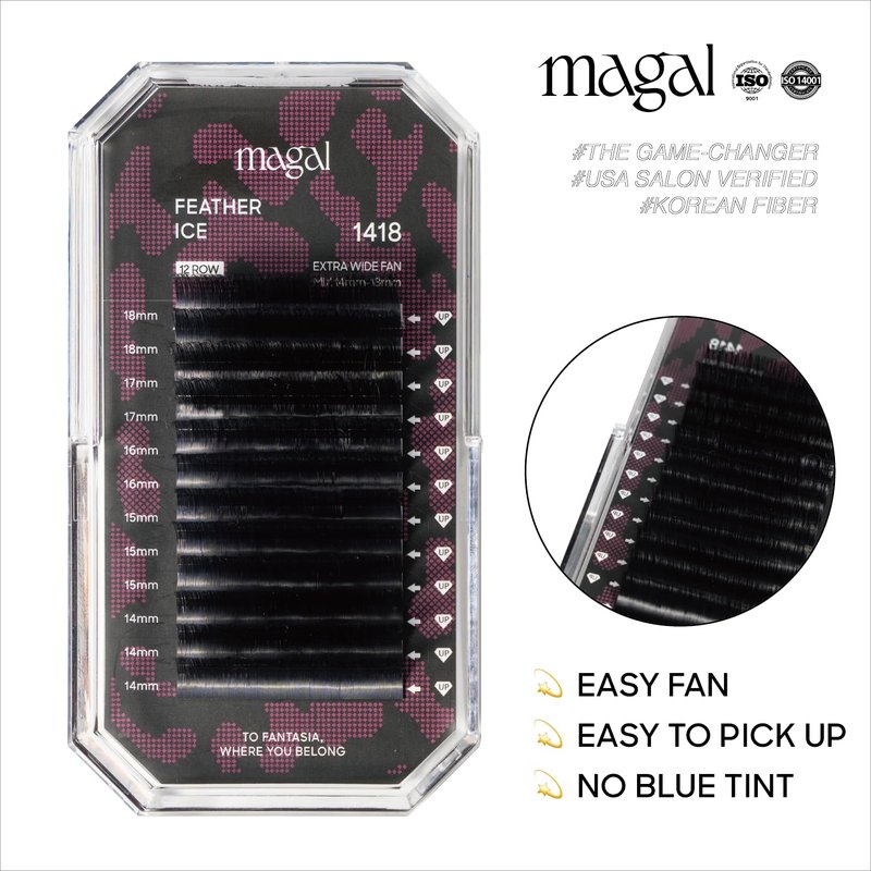 MAGAL Mega Volume Classic Black Fluffy Eyelash Extensions 0.03 C/D/D+ 14-18mm Easy Fan/Silky Individual Lash/Extra Volume Professional Eyelash Tray (Classic 1418 D curl)