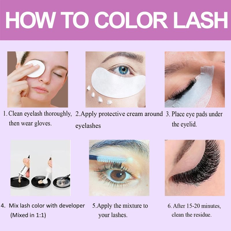 DAHPURE Brow and Lash Color Kit with Natural & Instant Results Safe Ingredients Easy to Use for DIY and Salon Use (Black and Brown)