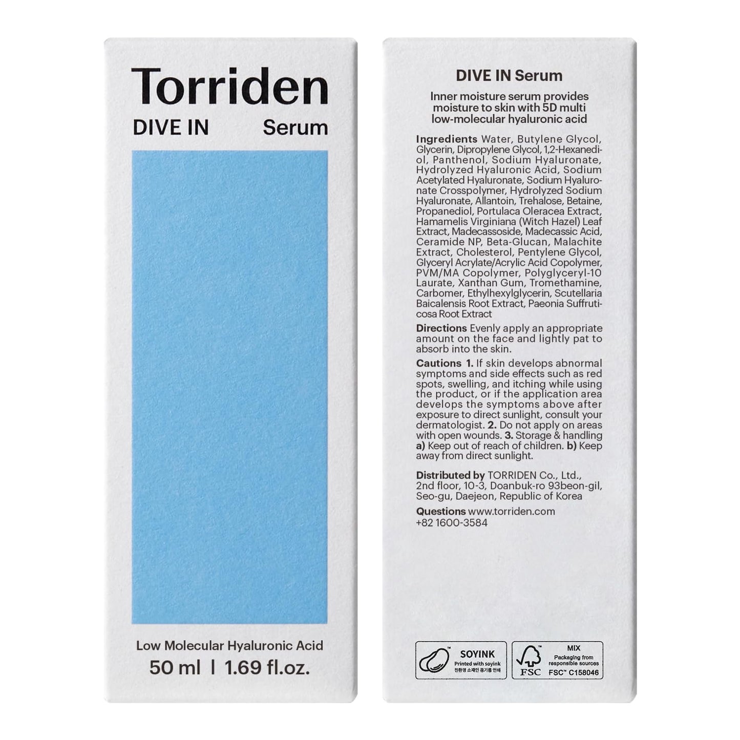 Torriden Hyaluronic Acid Serum 50ml | CELLMAZING Pore Perfecting Ampoule 30ml - Hydrating Skincare Duo