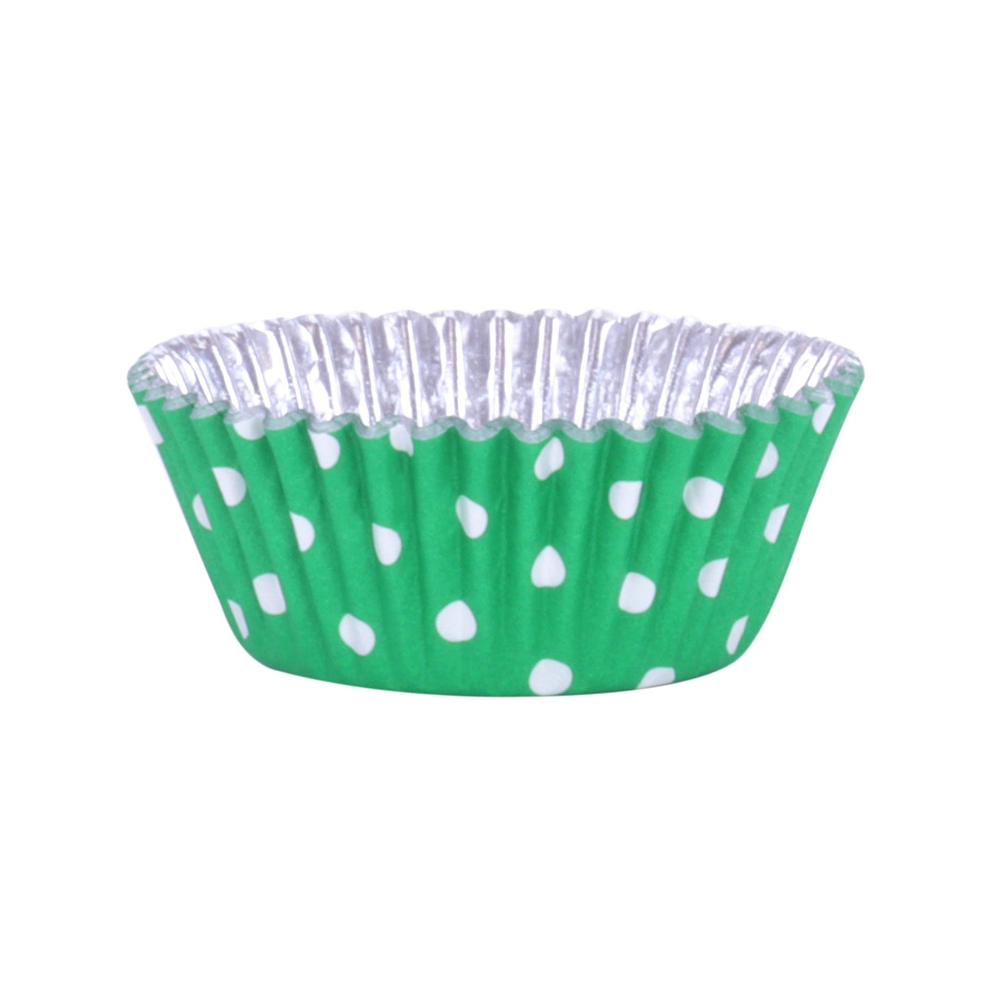 PME Green Polka Dot Paper Baking Moulds Foil Coated