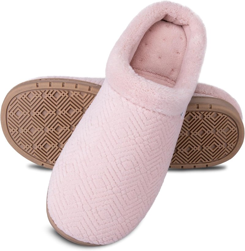 Isotoner Women's Slip-On Clog Slippers | Diamond Microterry & Memory Foam Comfort