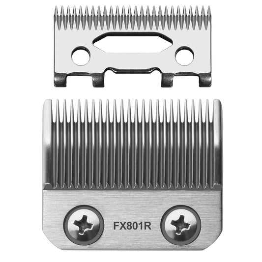 Manxrtod FX801R Replacement Blades Compatible with FX870/FXF880/FX810/FX825/FX673N Clippers, DLC Replacement Taper Blades for FX Clipper Blades, Silver