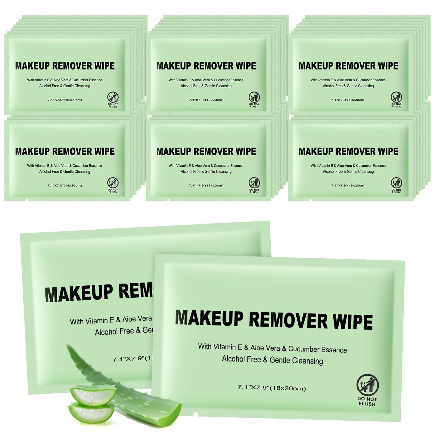 Makeup Remover Wipes Individually Wrapped, 300 Pcs Facial Cleansing Towelette Travel Size, Alcohol-Free, Gentle for Removing Makeup, Oil, Dirt
