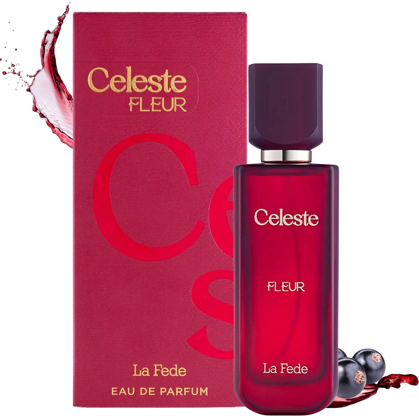 KHADLAJ PERFUMES Celeste Fleur 100ml EDP La Fede for Women - Blackcurrant Violet and Cedar- Over Red Juicy Accords with Warm Woody Vanilla Scent