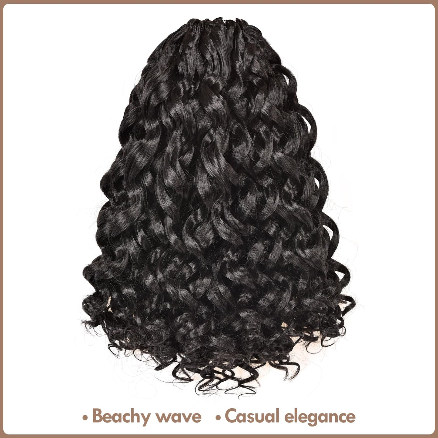 ToyoTress GoGo Curl Crochet Hair - 12 Inch 8 Packs Natural Black Beach Curl Crochet Hair, Short Curly Ocean Wave Water Wave Deep Twist Crochet Braids Synthetic Braiding Hair Extensions (12 Inch, 1B)