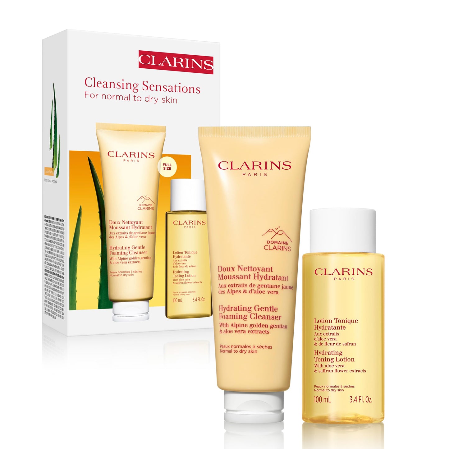Clarins NEW Hydrating Gentle Foaming Face Cleanser | Cleanses, Soothes, and Softens | Contains Aloe Vera to Boost Hydration | Soap-Free | SLS-Free| Normal To Dry Skin Types