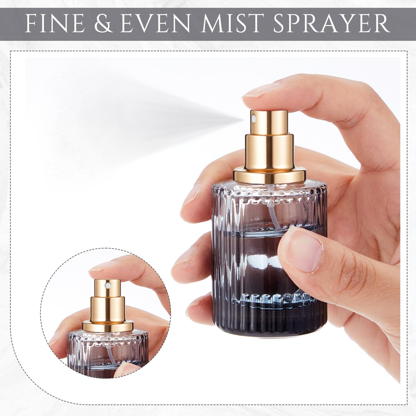 Teenyyou 6 Pcs 30/50/100ml Empty Glass Perfume Bottles Bulk Pack for Perfume Makers Refillable Atomizer Cologne Bottles DIY Vintage Fragrance Packaging Glass Bottling Supplies (Black,50 ml)