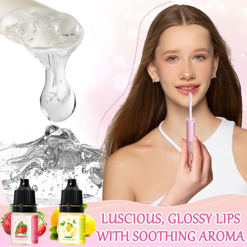 Jcoos Lip Gloss Making Kit, Make Your Own Lip Gloss Kit for Women Beginner, Girls, DIY Lipgloss Making Kits Lip Oil, Moisturizing Base, Pigments, Tubes, Women Gifts Unique, Popular Teen tuff