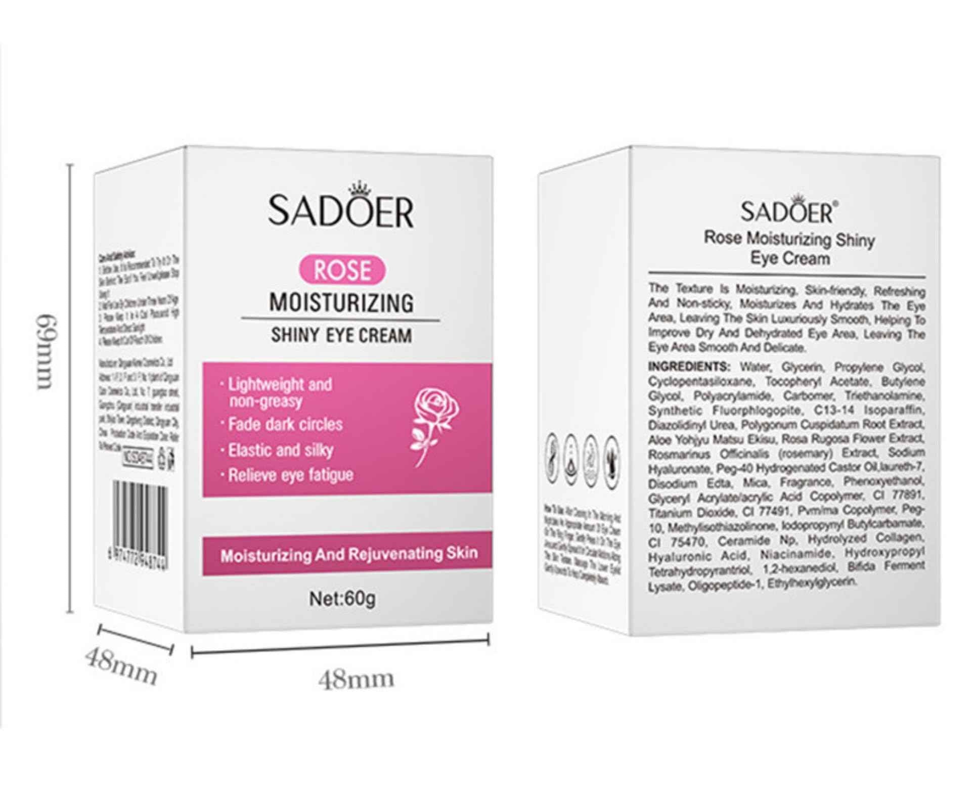 suckoo For SADOER Rose Moisturizing Eye Cream.eye care.Nourishing Rejuvenating Eye Creams,Brightens the skin around the eyes 60g 2.1 FL OZ