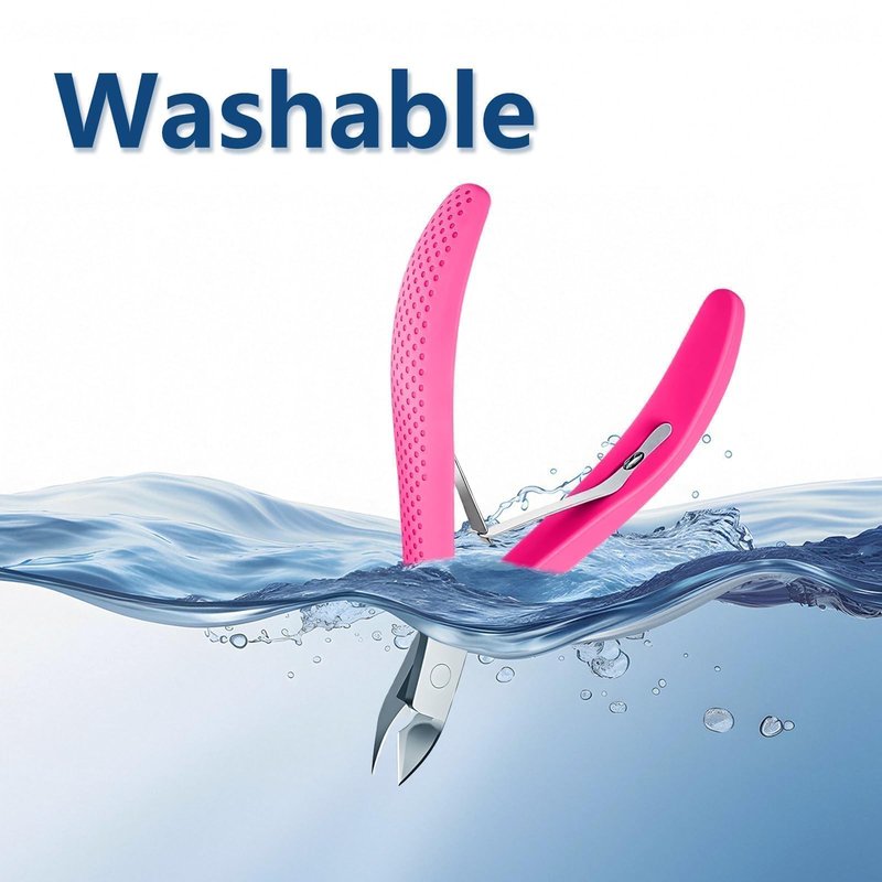Criyar Whole Set Fine Edge Cuticle Trimmer & Nippers, Silicone Handle Nail Tools for Precise Removal, Durable Washable Cuticle Cutter&Remover&Pusher Nail Clippers (White/Rose+Pusher)