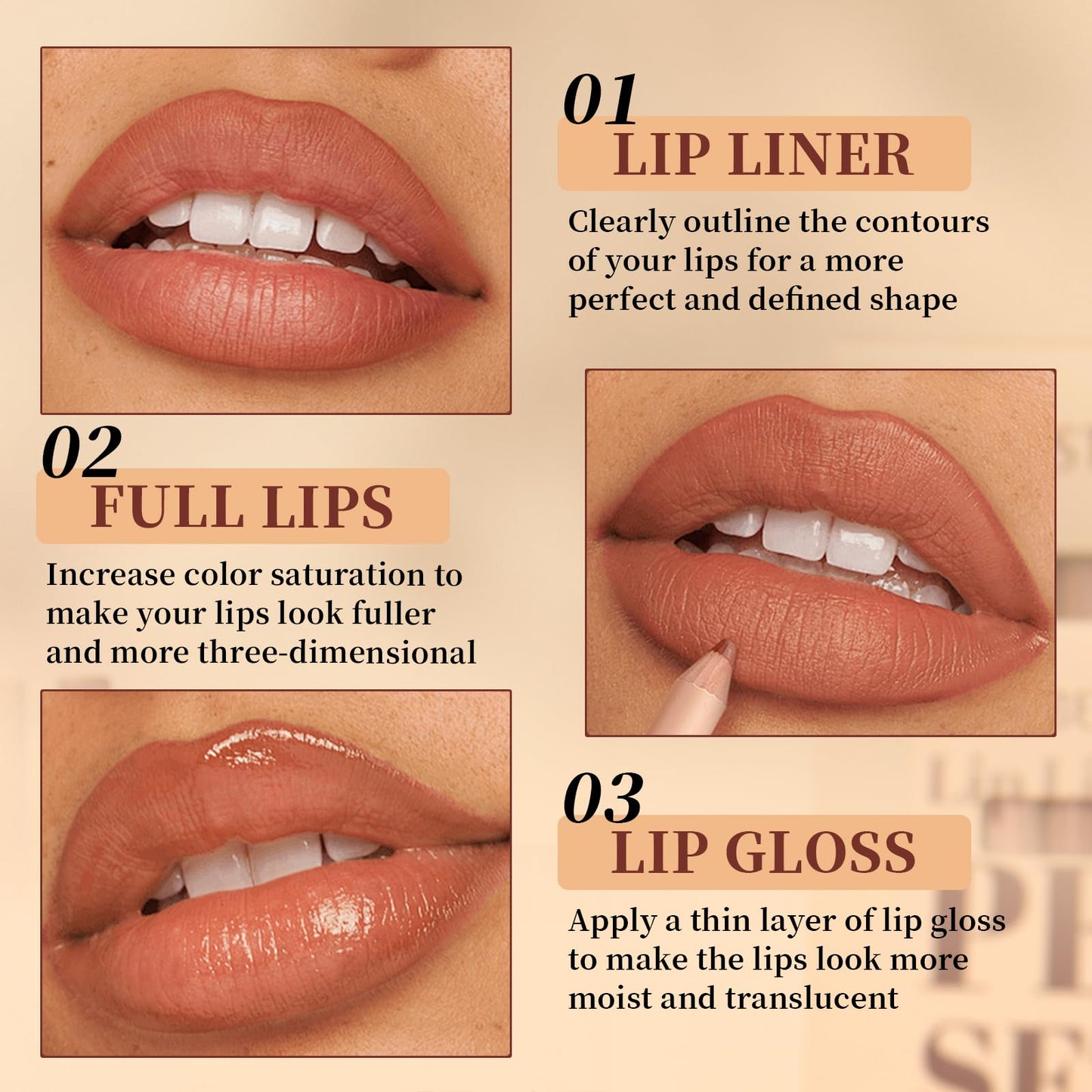 Aseawave Matte Lip Liner Set, 12 Colors Brown Tone Natural Lip Makeup, Ultra Fine Lip Liner & Eyeliner Set, Creamy, Long Lasting, High Pigmented Pencil, Various Shades of Brown