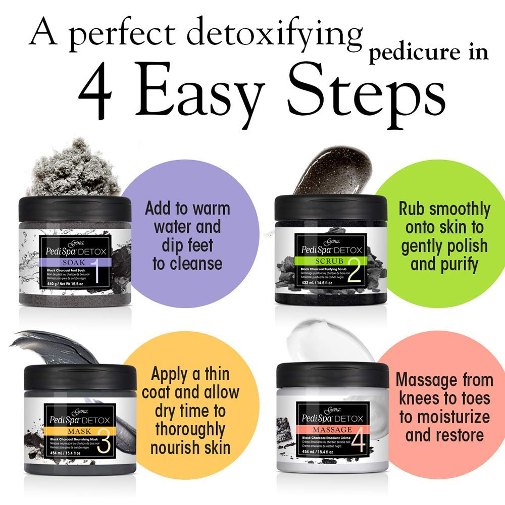 Gena Pedispa Detox Charcoal Intro Kit, 4 Ounce