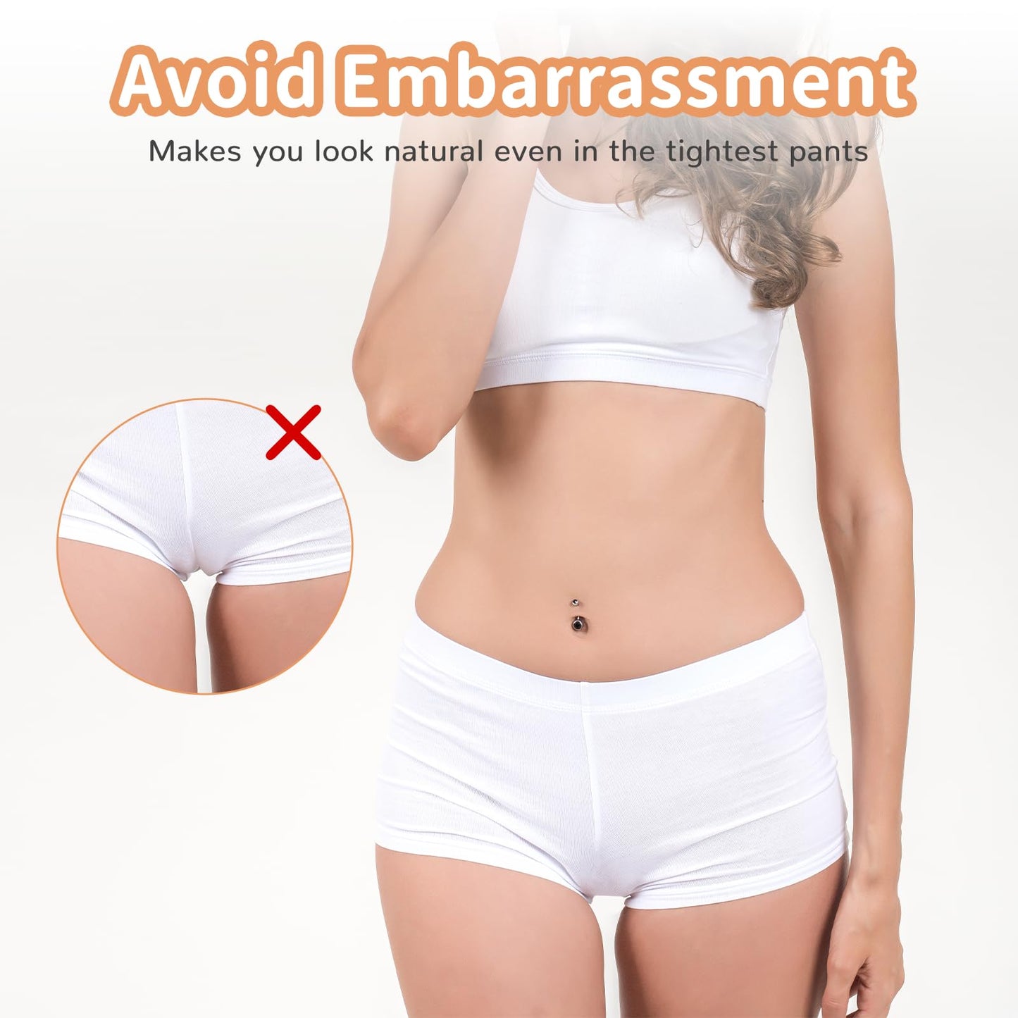Hoohnnaa 4Pcs Camel Toe Concealer, Y Shape Concealer for Women Reusable Invisible Self-adhesive Silicone Pad Insert for Bikini Swimsuit Yoga Pants