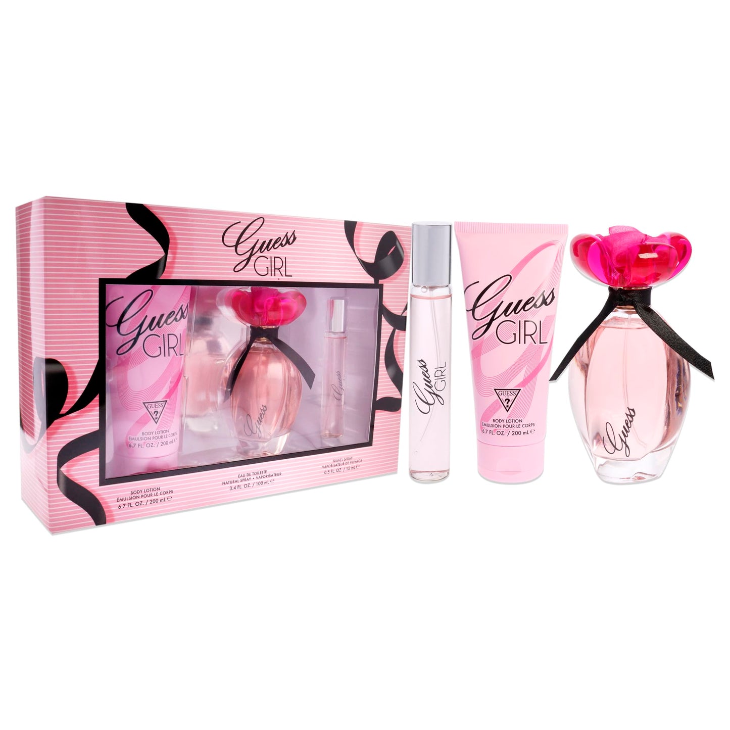 Guess Girl by Guess for Women - 3 Pc Gift Set 3.4oz EDT Spray, 0.5oz EDT Spray, 6.7oz Body Lotion