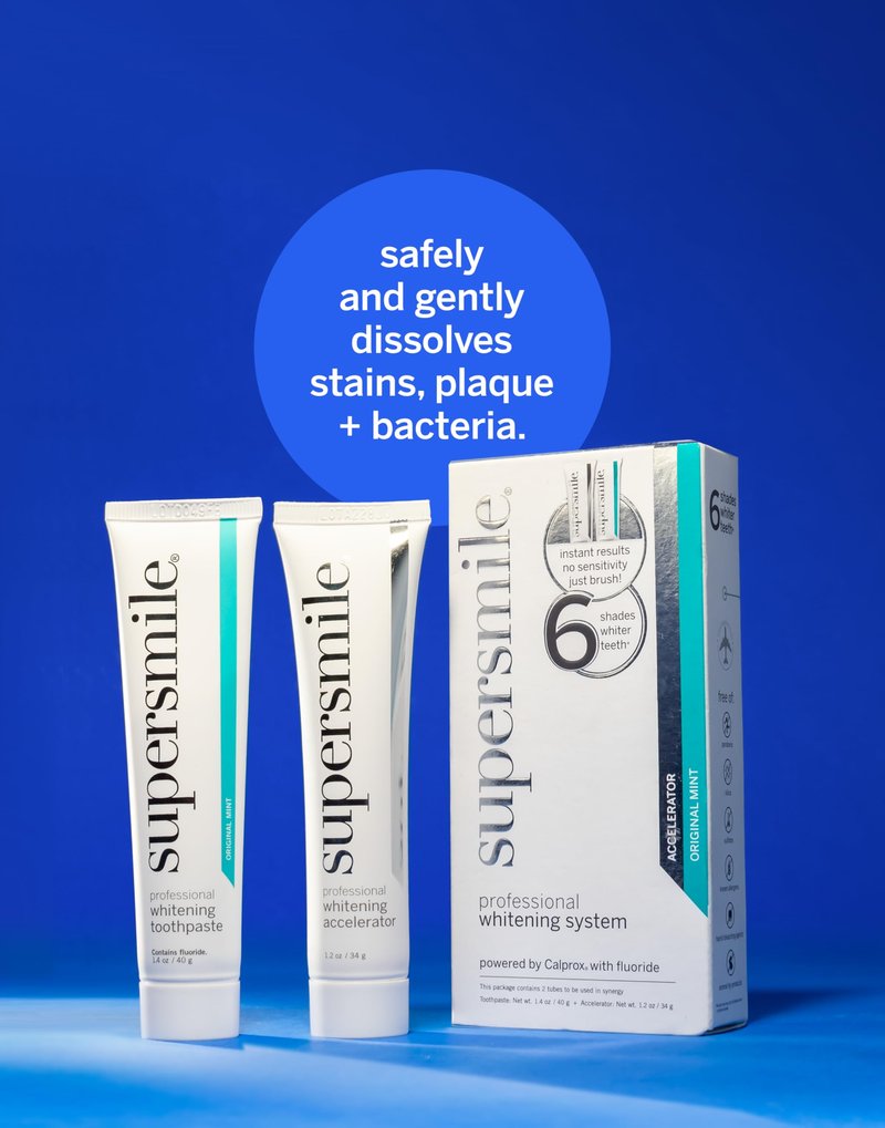 Supersmile Teeth Whitening System - Whitening Toothpaste and Accelerator - Whitens Up to 7 Shades