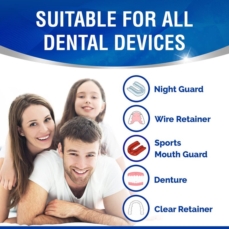 Retainer Cleaner Tablets - 120 Units for Dentures, Aligners & Mouthguards | Removes Plaque, Odors & Stains