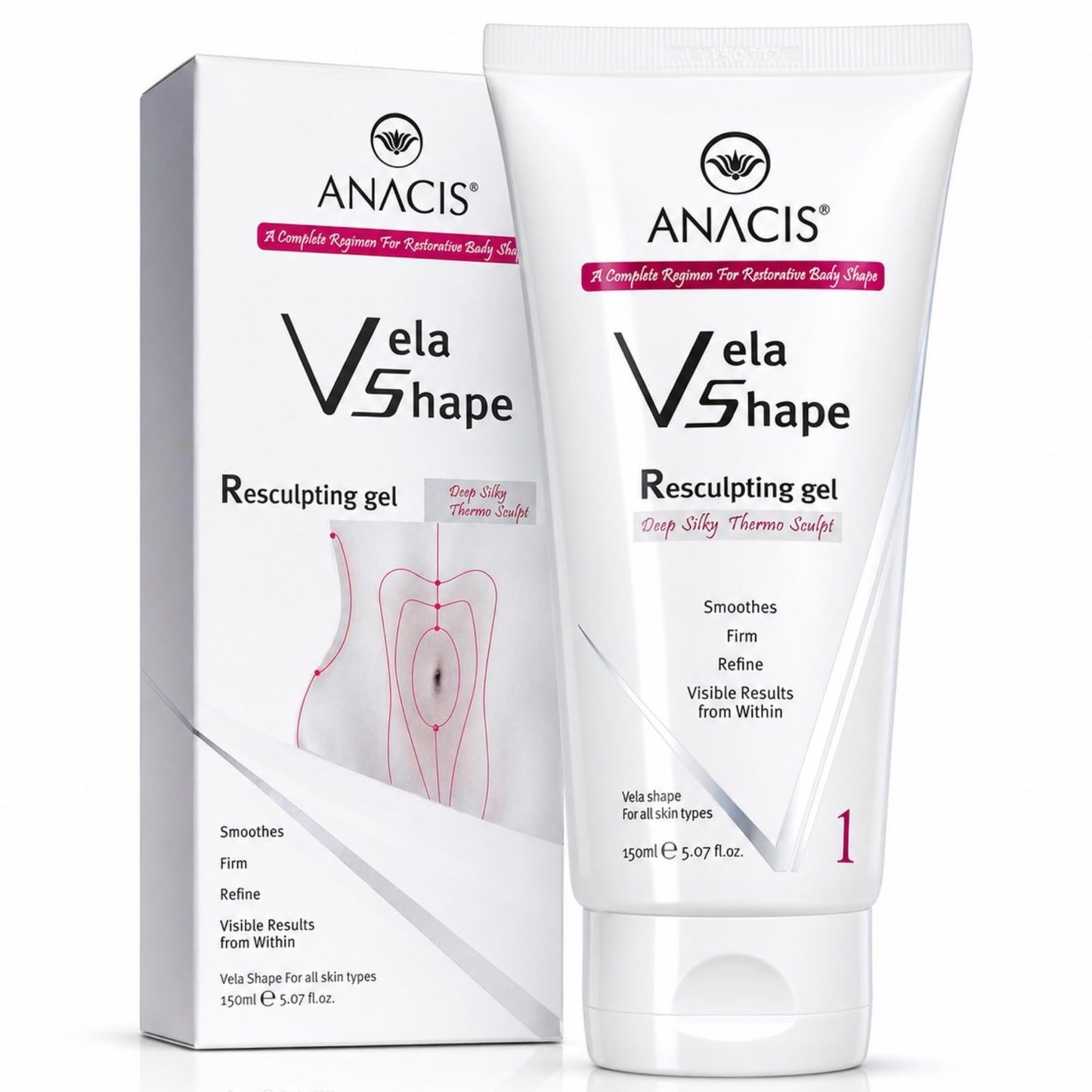 ANACIS Anti Cellulite Cream – Hot Body Firming Gel for Smoother Looking Skin, Improves Appearance of Uneven Texture & Elasticity, Warming Body Cream for Thighs & Stomach, 5.07 Oz