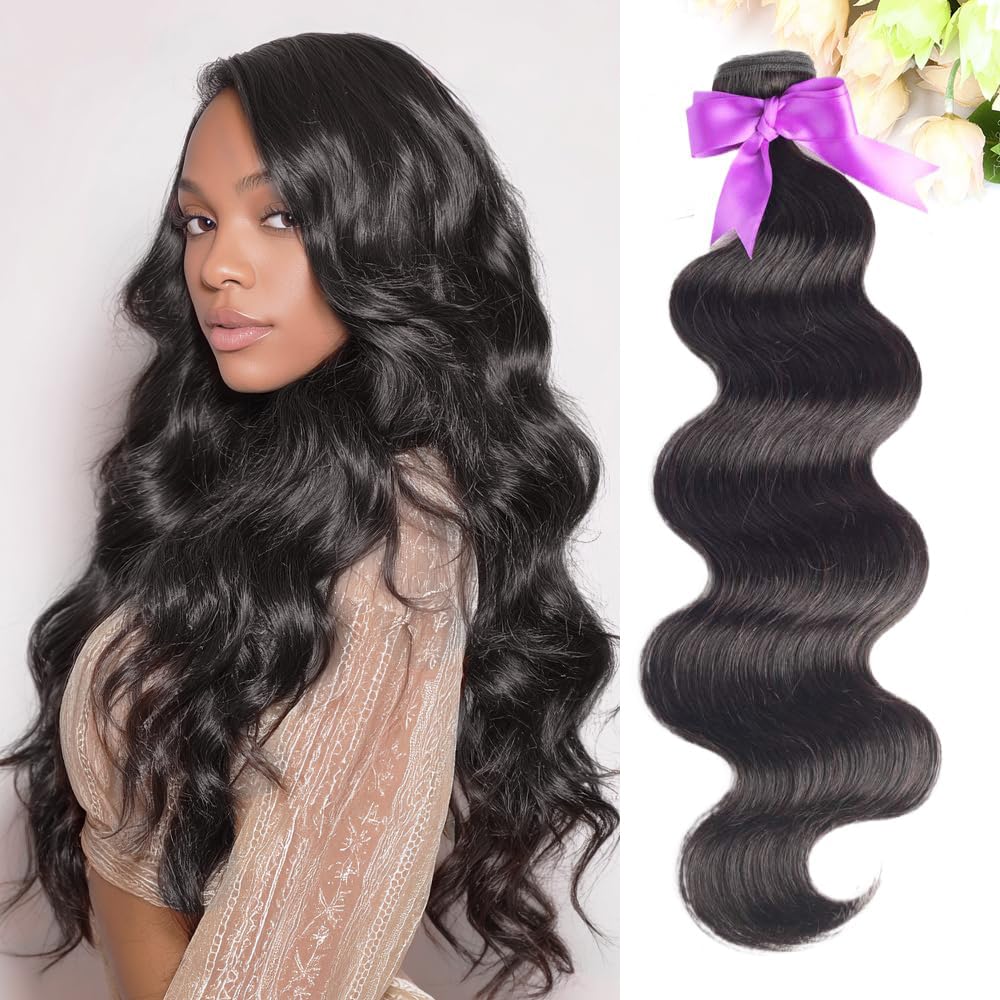 ALLRUN Body Wave Bundles Human Hair Bundles Body Wave Hair 1 Bundle(20 Inch)10A Grade 100% Unprocessed Brazilian Virgin Hair Extensions for Black Women