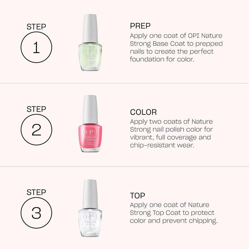 OPI Nature Strong Natural Origin 3-Step Nail System - Botanical Base Coat, Top Coat & Vegan Polish | Eco-Friendly, High Shine & Color Protection
