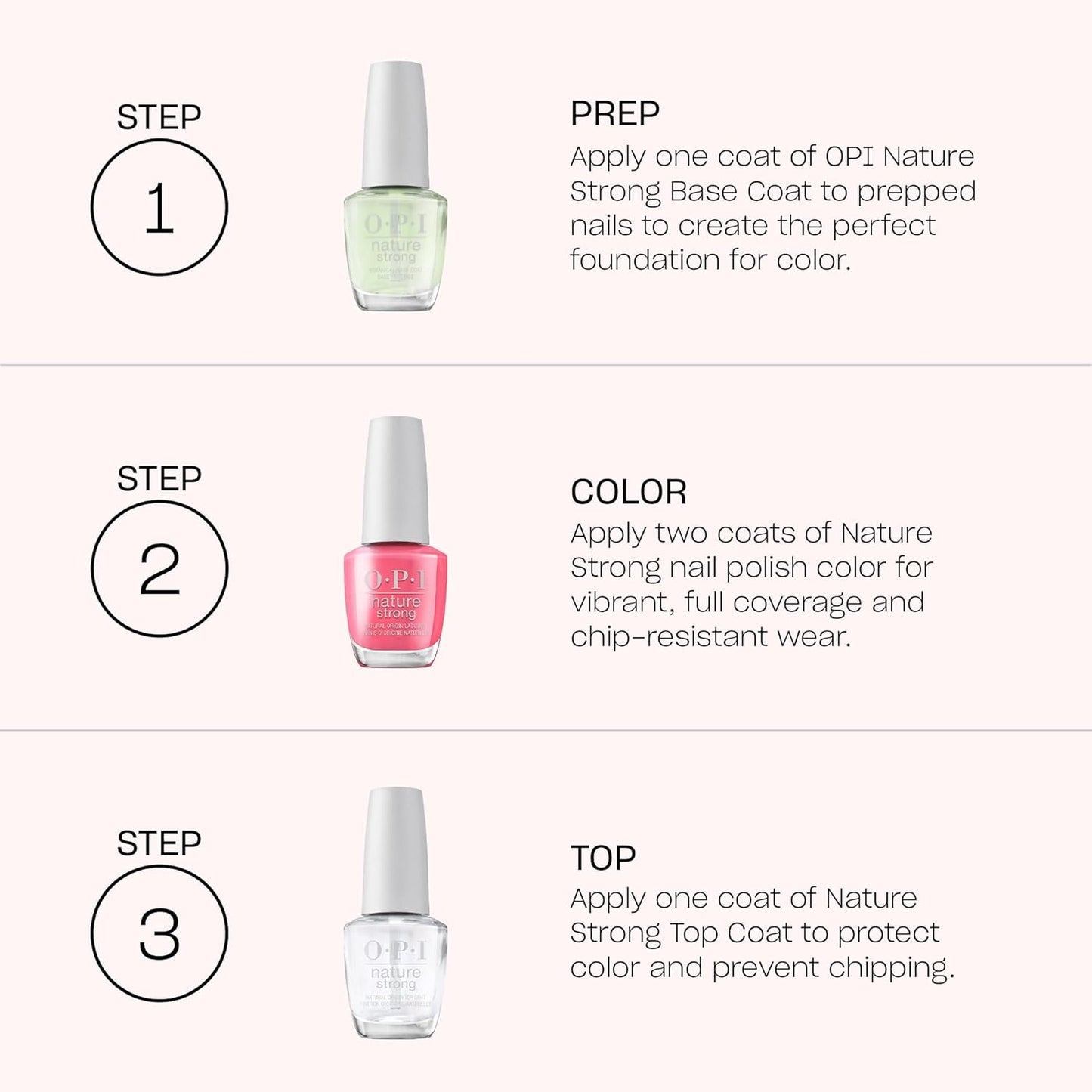 OPI Nature Strong 3-Step Nail Care System - Botanical Base & Top Coat, Vegan Colors | Eco-Friendly, High Shine
