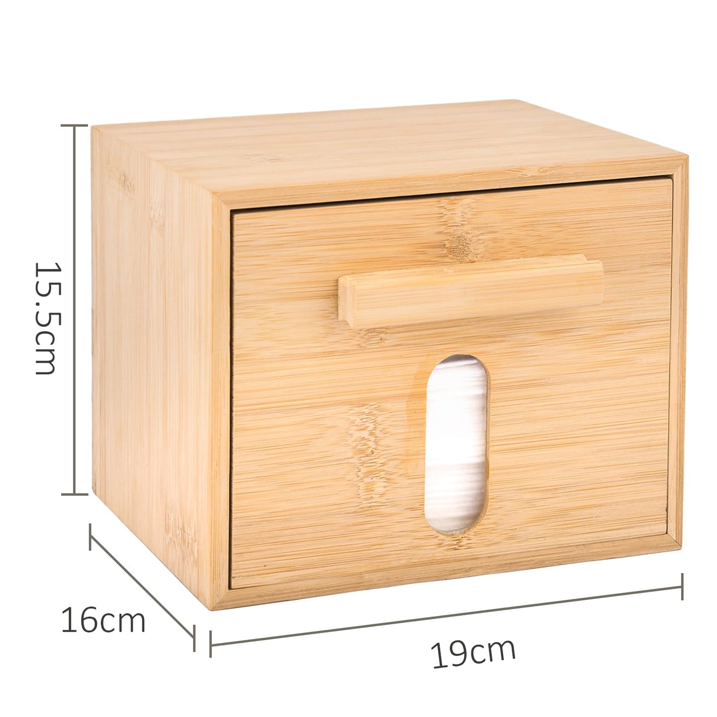 Catekro Bamboo Desk Organizer for Face Towel, Disposable Face Towel Storaged with Luxe Bamboo Box, Bamboo Box Multifunctional Bamboo Storage Box for Facial Towels