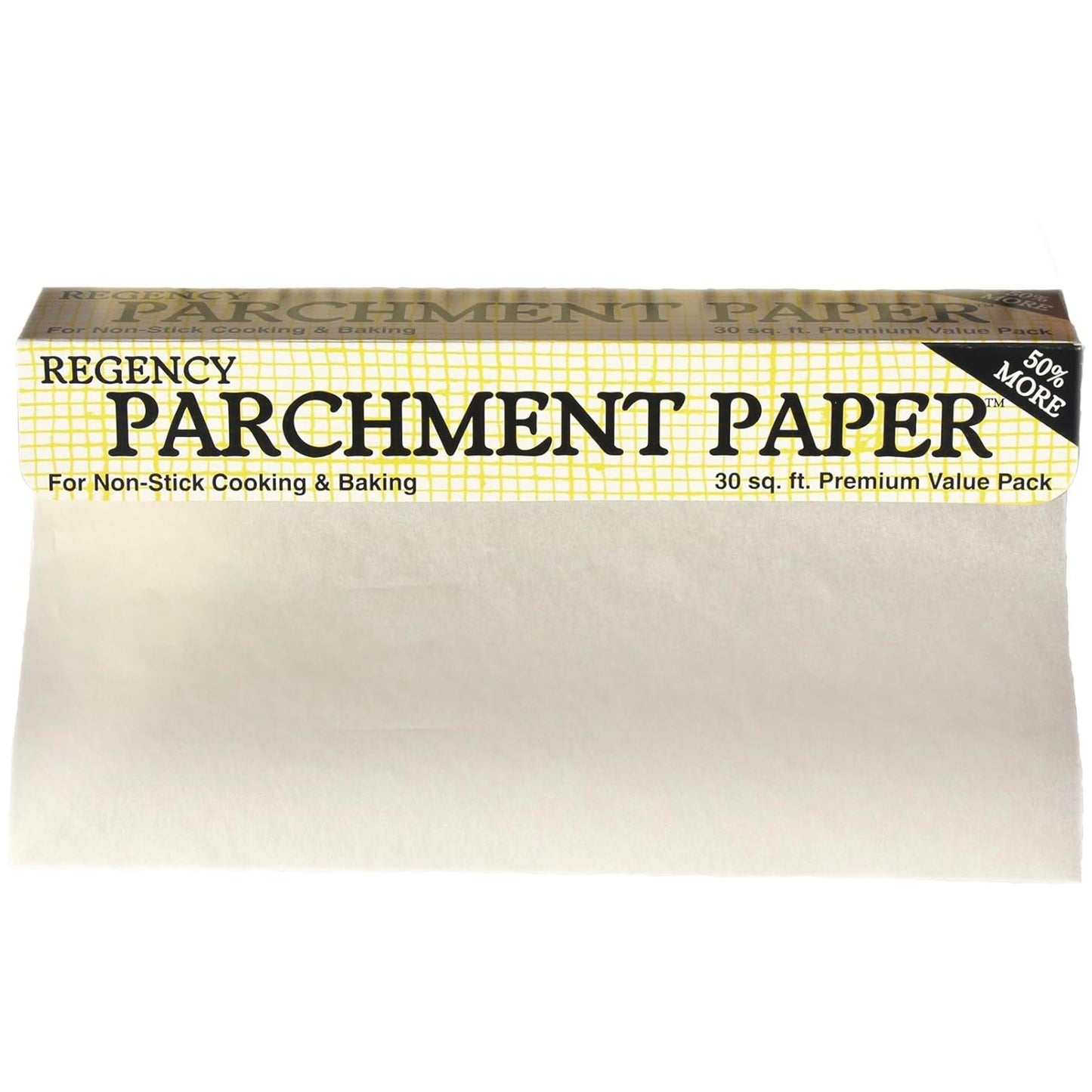 Regency Wraps Parchment Paper For Non-Stick Cooking and Baking, Lining Cookie Sheets, Cake Pans, Air Fryer and Microwave safe, Greaseproof, white, 30ft Roll (pack of 1)