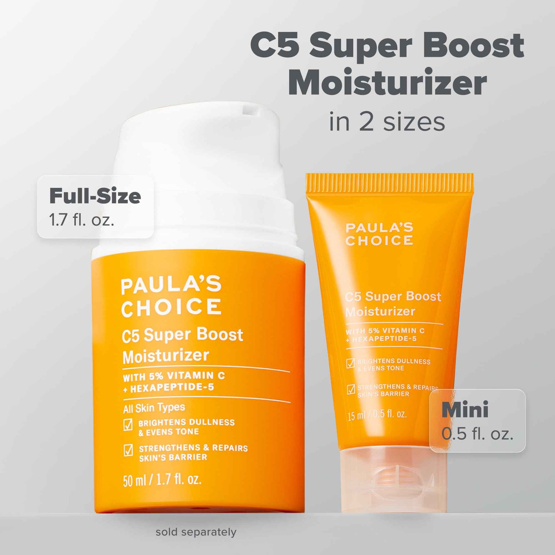 Paula's Choice C5 Super Boost Moisturizer with 5% Vitamin C & Squalane, Daily Face Lotion for Discoloration, Uneven Tone, Fine Lines & Acne-Prone Skin, Fragrance-Free