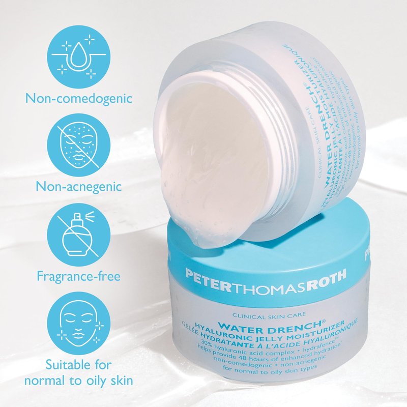 Peter Thomas Roth | Water Drench® Hyaluronic Jelly Refillable Moisturizer | Hyaluronic Acid Cloud Cream, For Normal to Oily Skin, Fragrance-Free, Non-Comedogenic, Acne-Safe Moisturizer