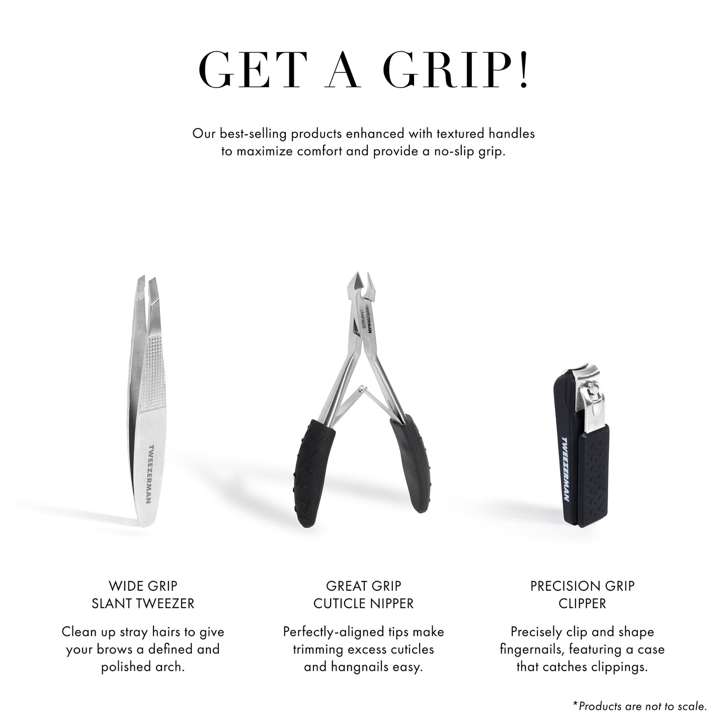Tweezerman Great Grip Cuticle Nipper (Black/Stainless Steel)