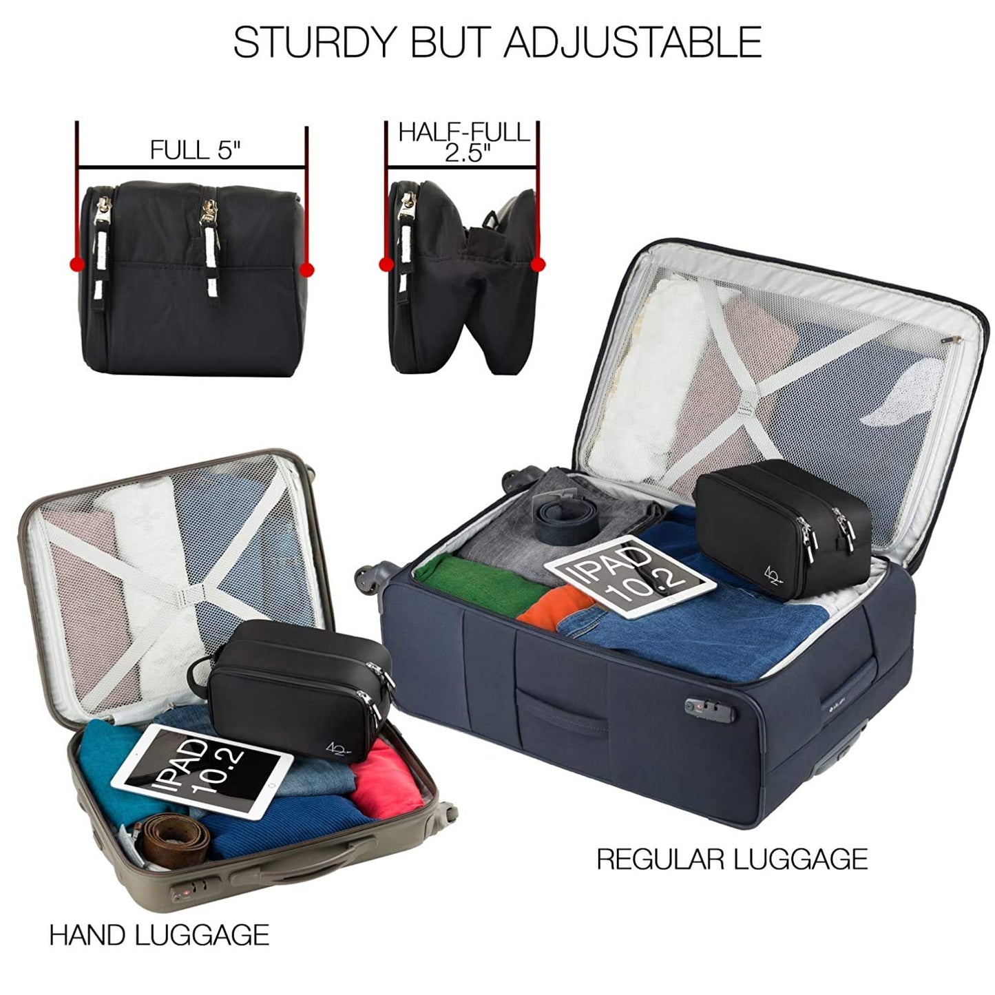 Toiletry Bag Dopp Kit for Men - Nylon Travel Toiletry Bag Waterproof Shower Cosmetic Organizer for Women Men - Travel Kit Shaving Bag for Men