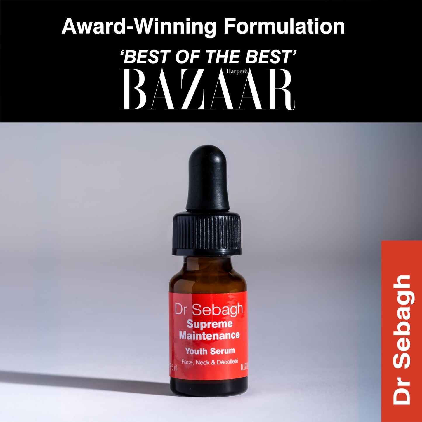 Dr Sebagh Supreme Maintenance Youth Serum (0.17 fl oz) - Award-Winning Anti Aging Resveratrol Serum for Face - Collagen-Boosting Hydrating - Advanced Resveratrol Skin Care Treatment