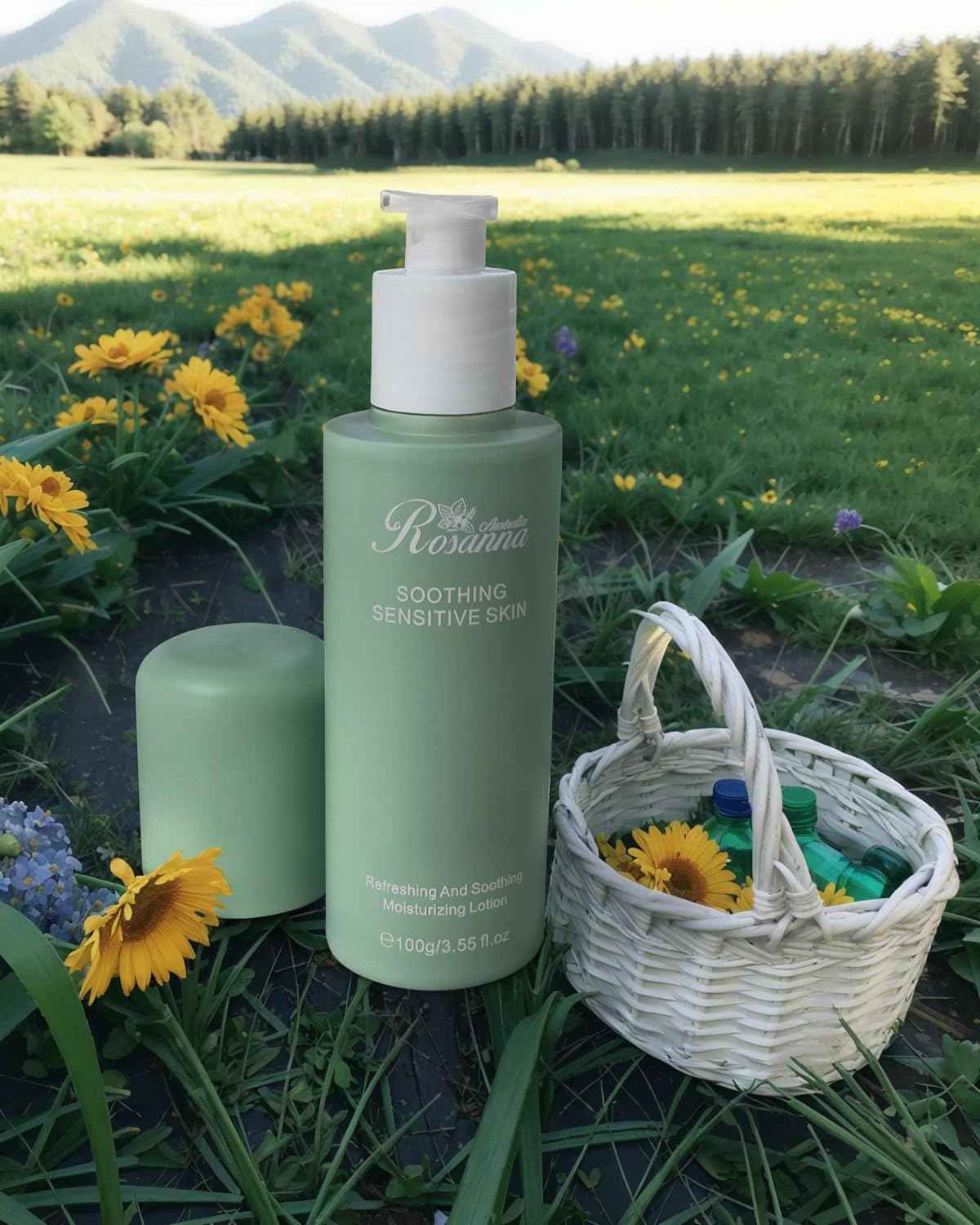 larosanna Soothing Moisturizing Lotion for Sensitive Skin Made in Australia,Skin Care Ideal for Redness and Dryness Relief,Face Moisturizer for Women with Gentian Root Extract,3.55 fl oz