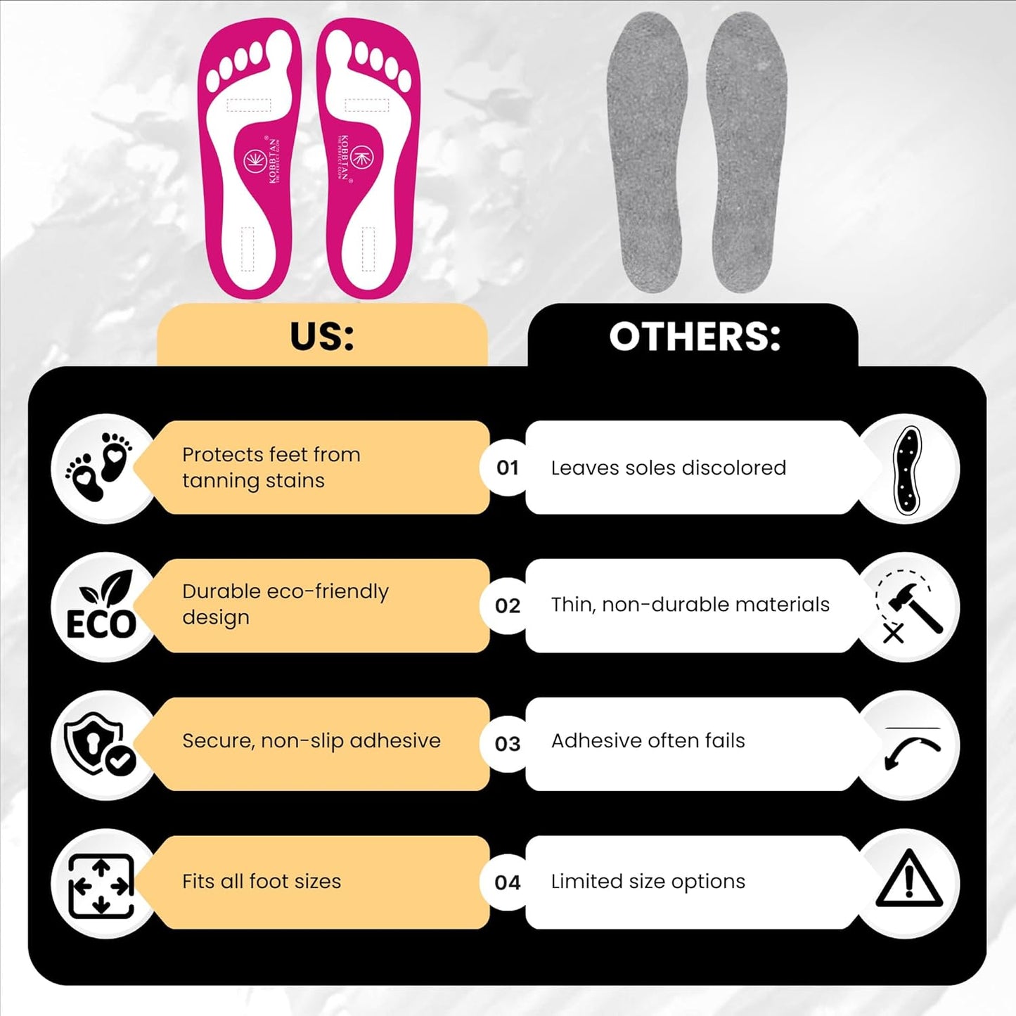 Spray Tan Feet Pads - 120 Pairs Disposable Non-Slip Tanning Accessories | Comfortable & Hygienic for Home or Salon Use