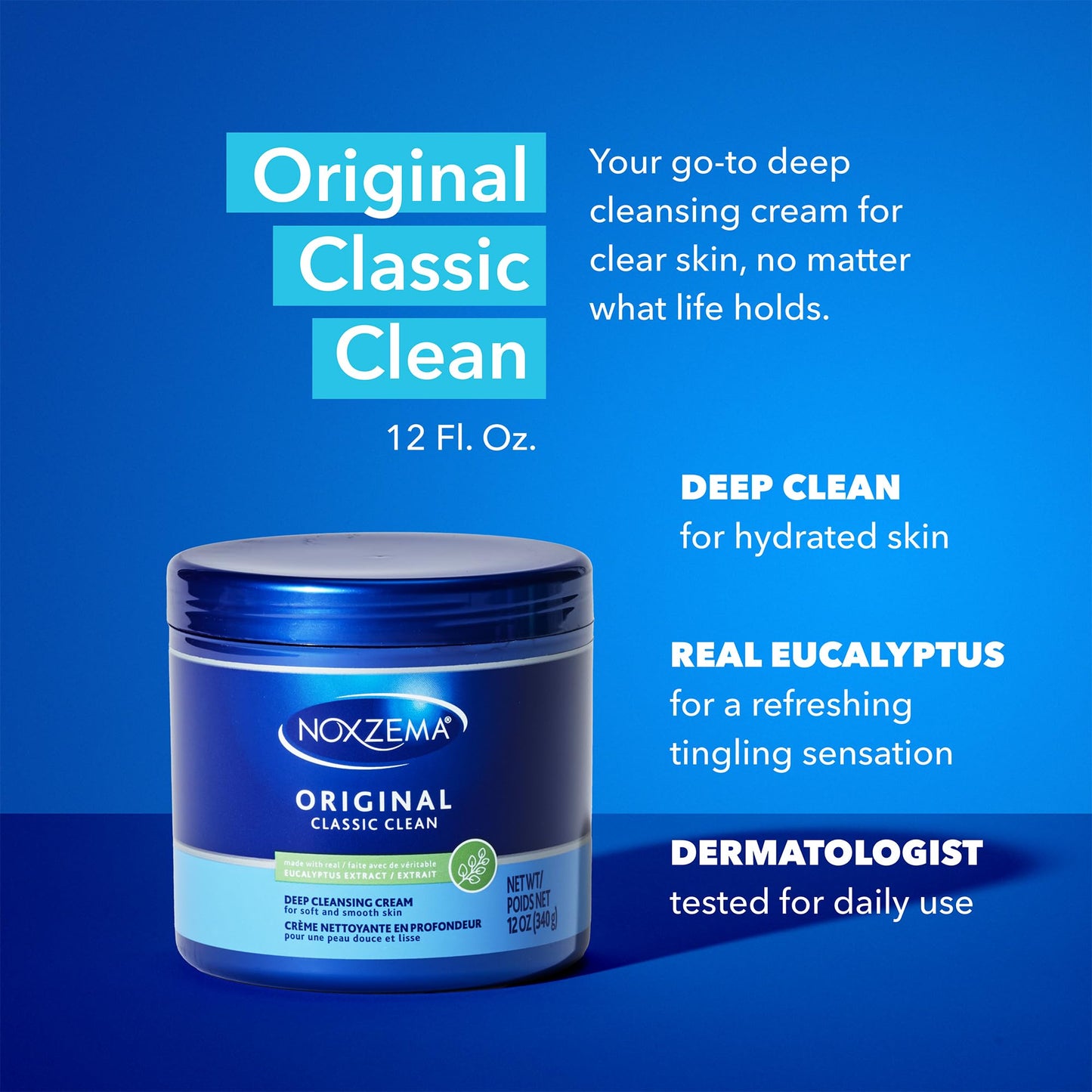 Noxzema Face Wash, Large Jar 6-Pack – Original Deep Cleansing Cream, Face Cleanser, 12 Oz Ea