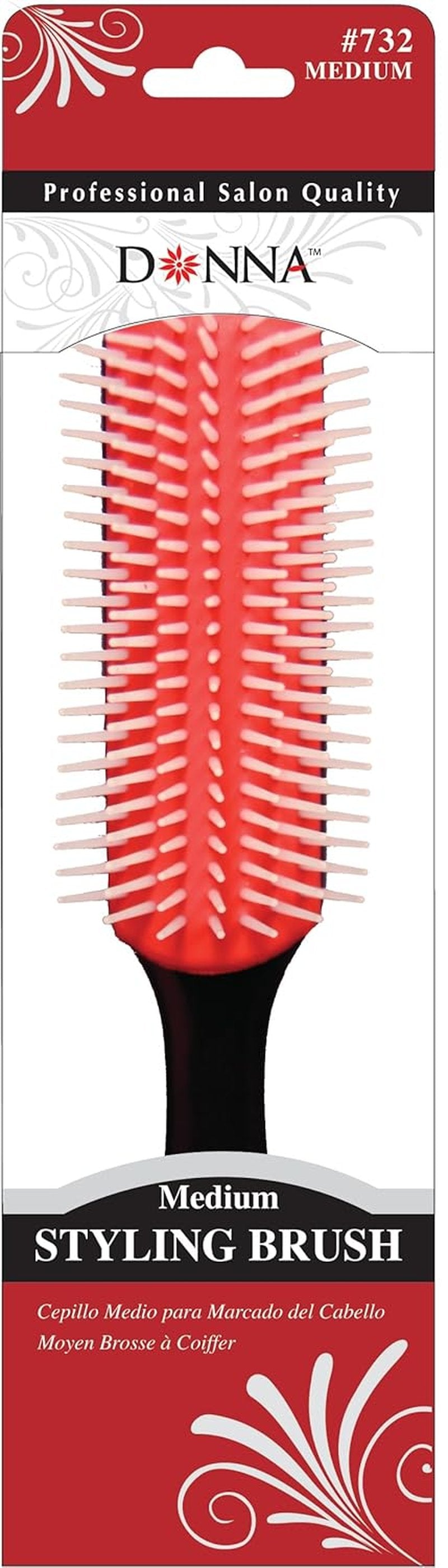 Medium Styling Brush for Textured & Natural Hair - Flexible Bristles for Easy Detangling & Curl Definition | Smooth Grip Handle