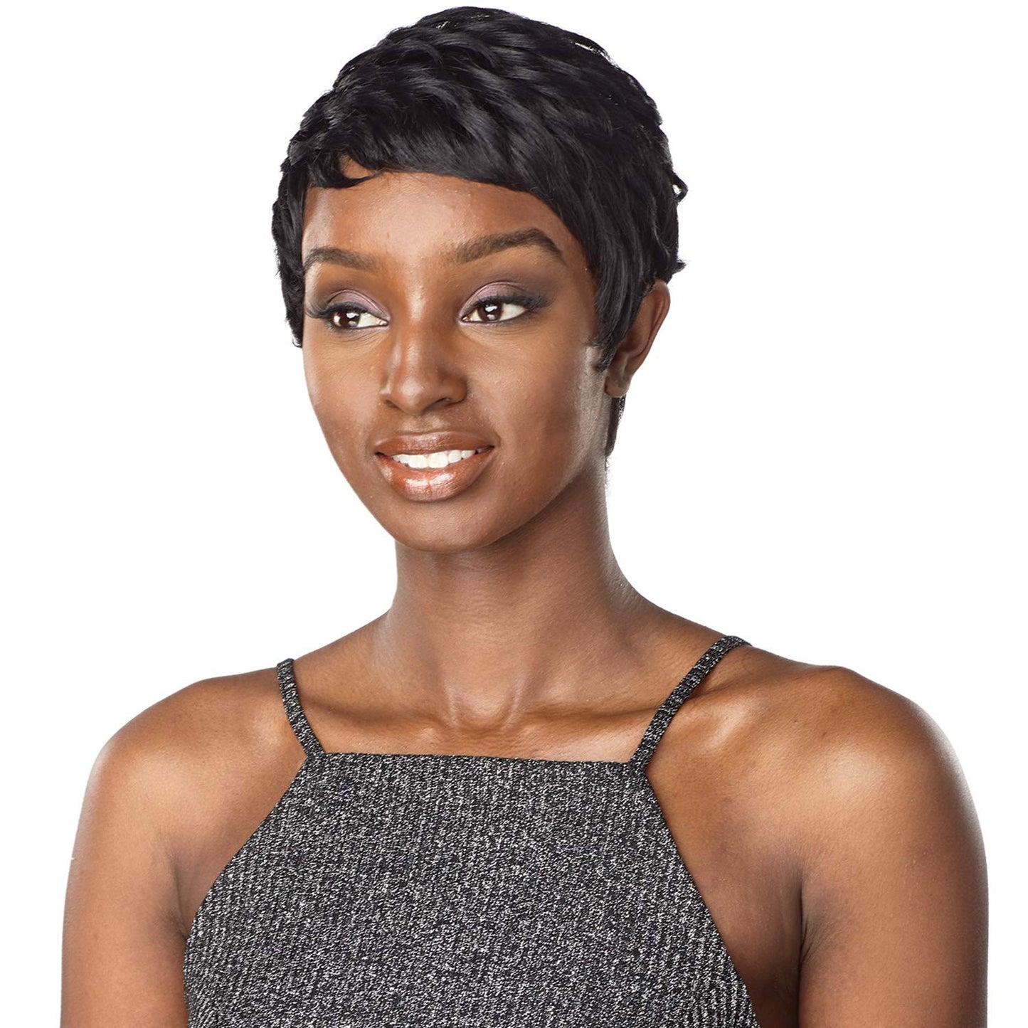 Sensationnel Instant fashion wig - IFW Anita Synthetic Quick on the Go Styling Comfort Pre Made Styled (1B OFFBLACK)