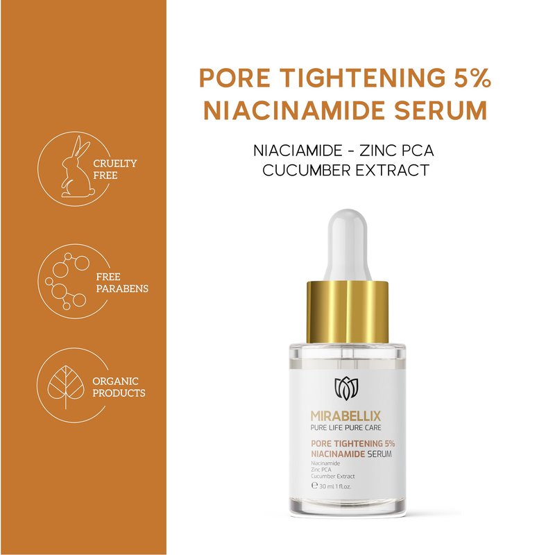 Niacinamide 5% Face Serum with Zinc PCA, Witch Hazel & Cucumber – Pore Tightening & Oil Control Serum for Oily Skin | Sebum Balance & Skin Barrier Repair | Daily Facial Serum | 1.01 fl. oz (30 mL)