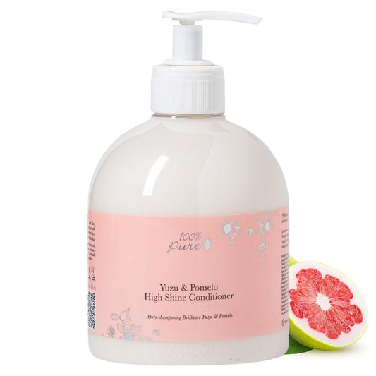 100% PURE Yuzu & Pomelo Glossing Conditioner Revitalizing & Hydrating Nutrient Boost of Kelp Flax Seed Oil & Vitamin E Helps Restore Hair Shine Body & Strength for Women & Men, Vegan - 16 Fl Oz