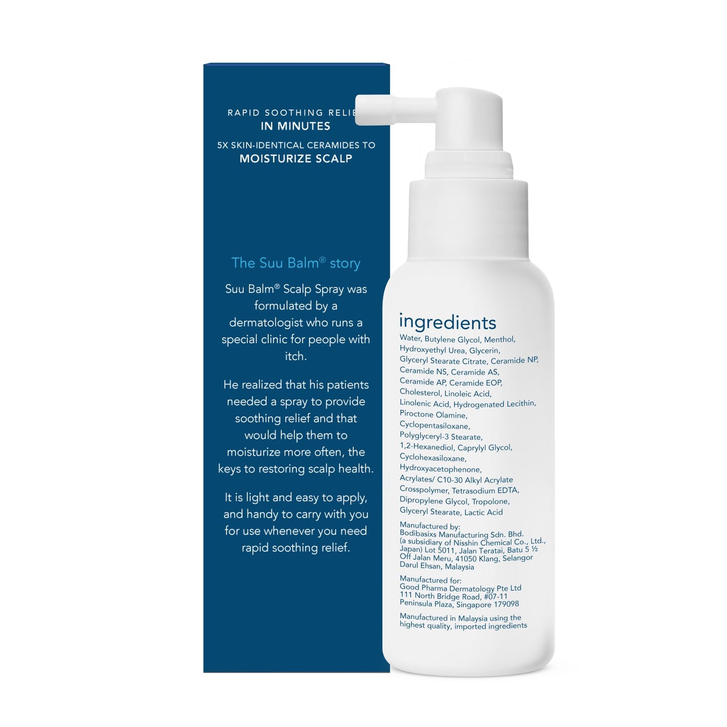Suu Balm Dry Scalp Treatment, Rapid Itch Relief Anti-Dandruff Scalp Spray Moisturizer, Cooling Itchy Scalp Treatment for Flaky Sensitive & Psoriasis, Cooling Menthol & 5 Ceramides, 1.35 fl oz