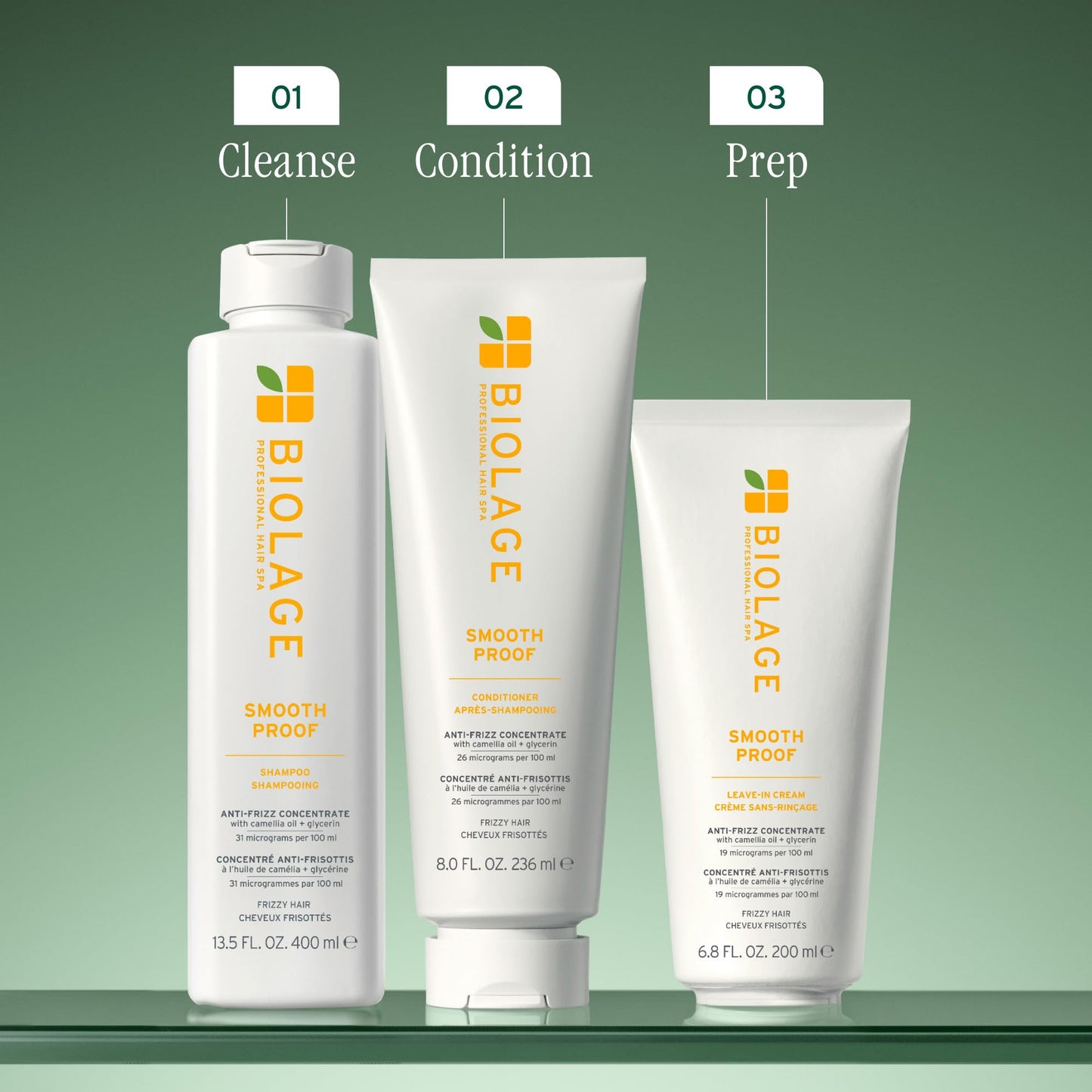 Biolage Smooth Proof Conditioner - Nourishes & Smooths Frizzy Hair, Detangles, Hydrates and Adds Shine, Infused with micro-dosed with Camellia Oil & Glycerin, Vegan & Paraben-Free, 8 Fl Oz