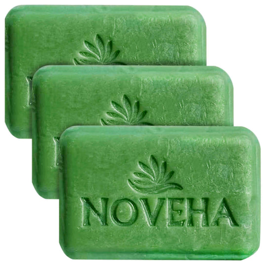 NOVEHA - Tea Tree Handmade Soap Bar | Therapeutic Skincare For Face, Eyelid Irritation, Itchy & Flaky Skin, Dryness, with Organic Ingredients, For All Skin Types, Cleanses & Moisturizes Face (3 Pack)