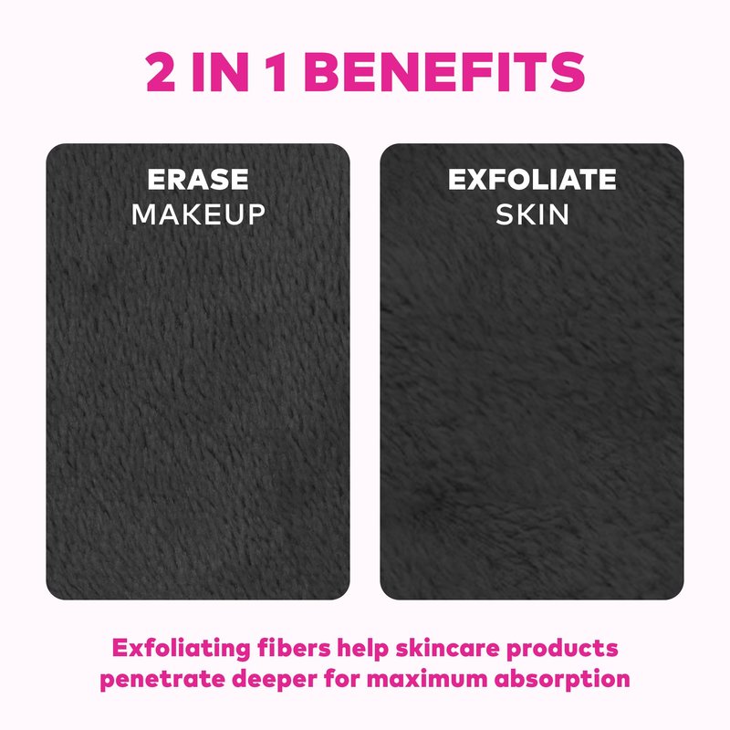 The Original MakeUp Eraser Mini PRO, Erase All Makeup With Just Water, Including Waterproof Mascara, Eyeliner, Foundation, Lipstick, Sunscreen and More! Chic Black, 1ct