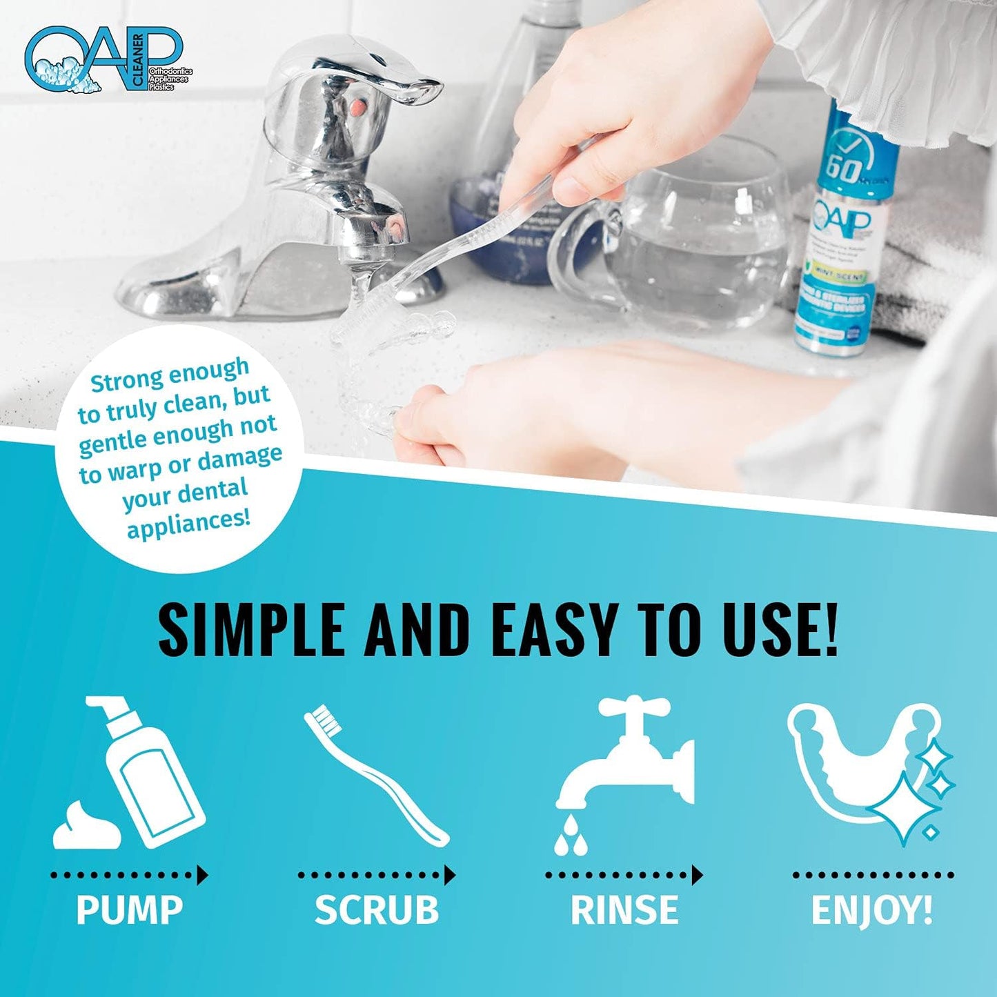 OAP Cleaner - Dental & Ortho Appliance Foam Cleaner | 3-4 Month Supply for Effective Sterilization