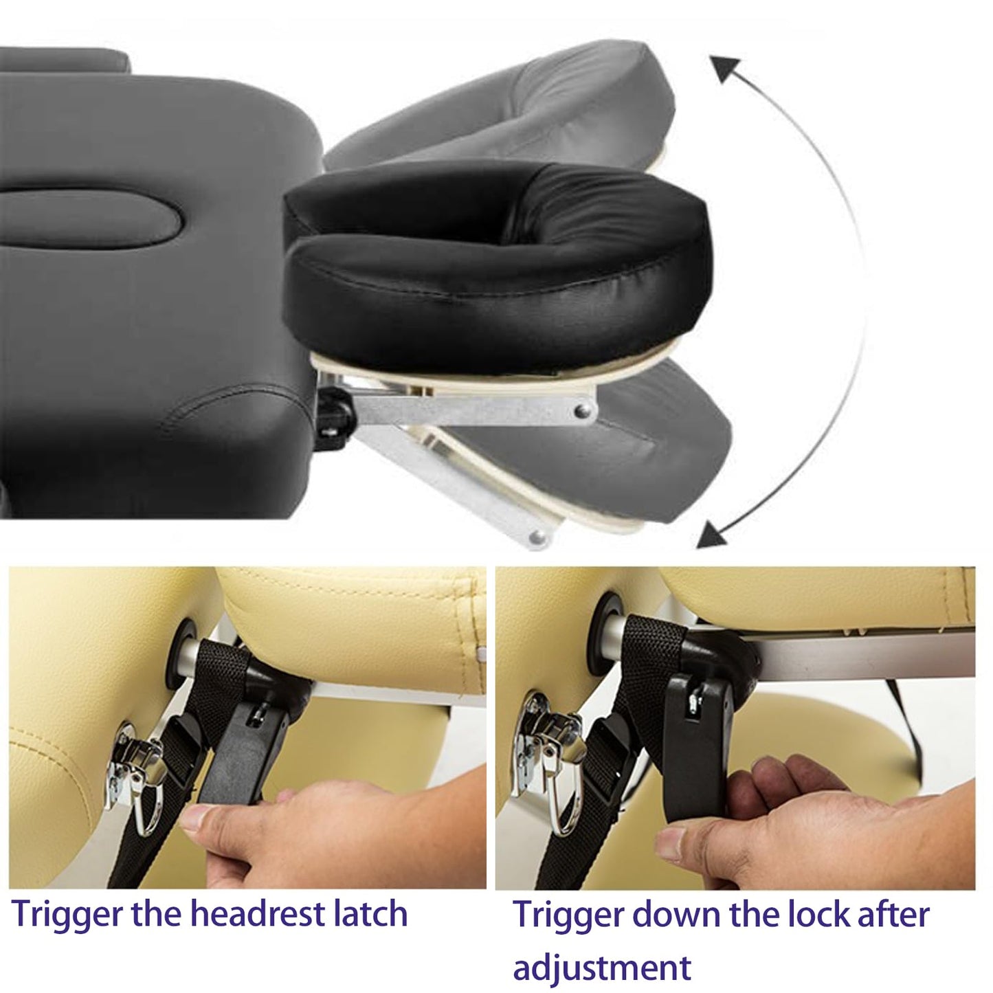 Aluminium Universal Massage Table Face Cradle Cushion, Adjustable Massage Chair Spa Bed Headrest Face Pillow Support, Elastic Memory Foam Face Pillow Set Massage Table Accessories Massage Equipment